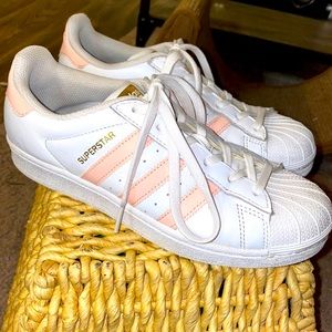 ADIDAS Shell Top Pink Mango Superstars Sneakers